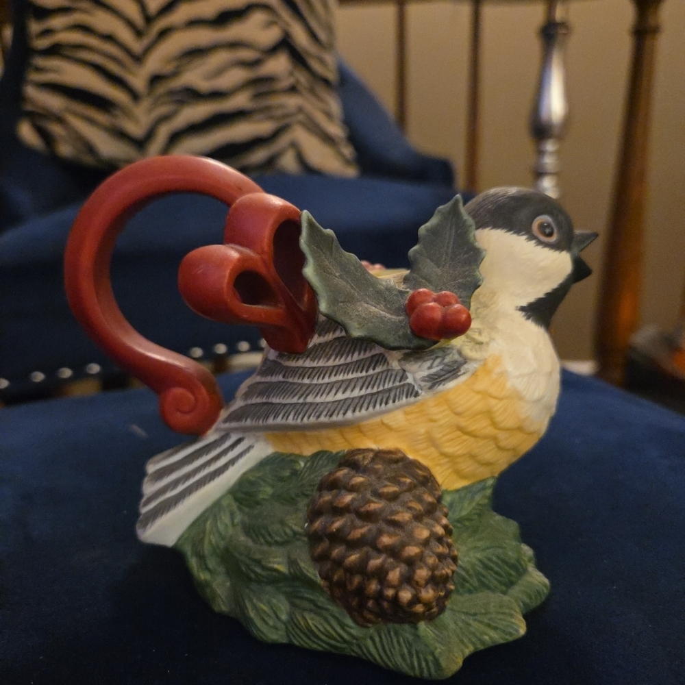 Lenox Festive Bird Figurine with Red and Green Details